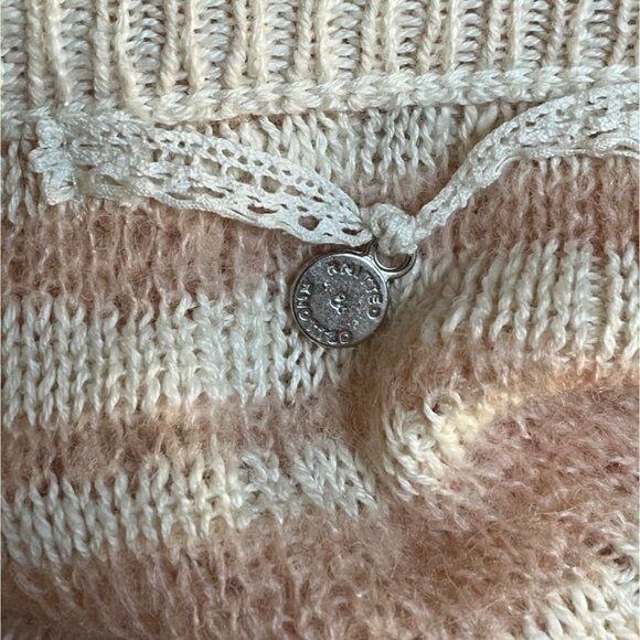 Knitted&Knotted Pink Cardigan Sweater Cream Medium - Picture 12 of 12